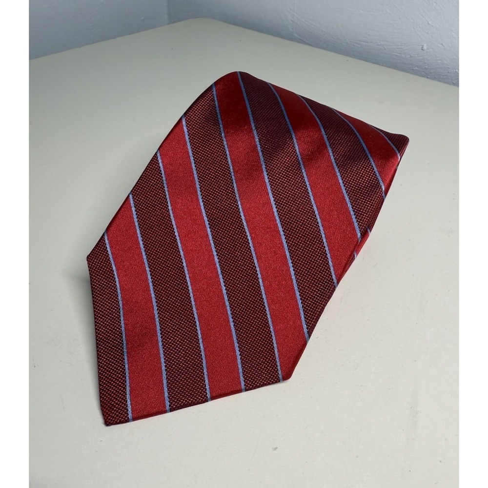 Brooks Brothers 346 Mens Pure Silk Neck Tie red / blue stripes USA Preppy Office